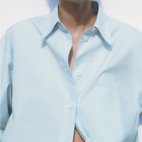 Zara Poplin Oversized Shirt New - Picture 6 of 9
